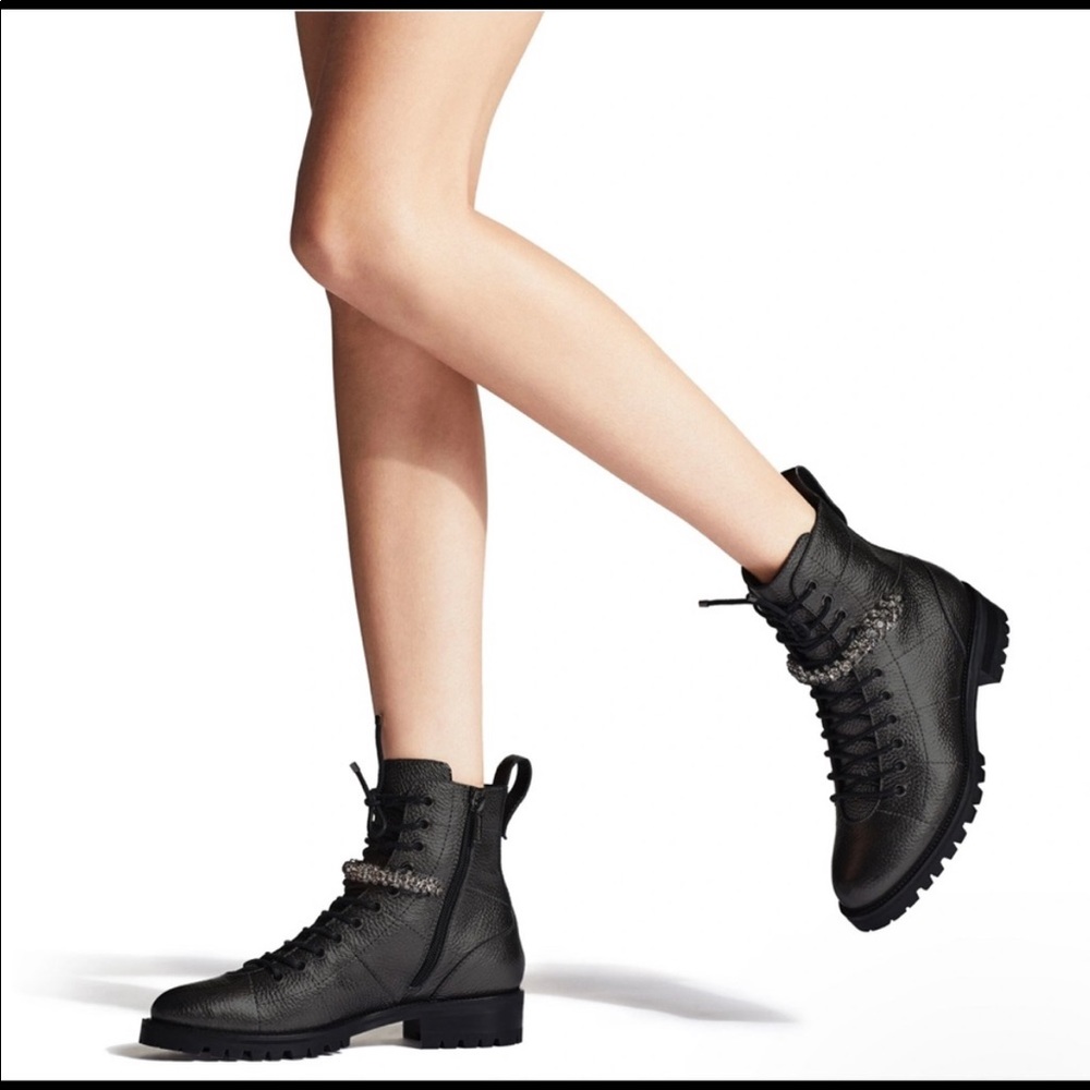 Jimmy Choo
Cruz Flat Crystal/Pearl Detail Boot - Picture 1 of 16